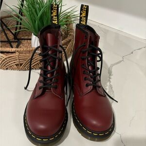 Dr. Martens 1460W Cherry Red Boots Womens Size 9 Mens Size 8 NWOT
